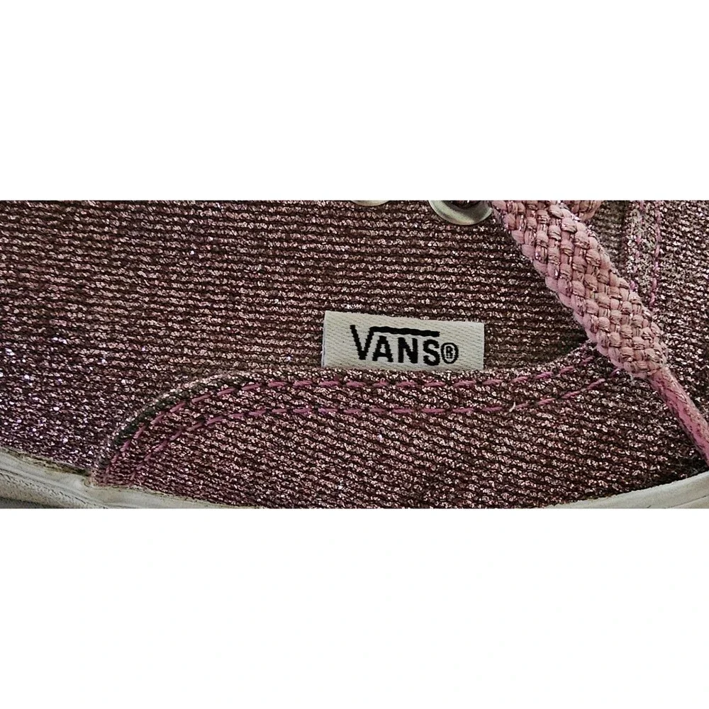 Vans Authentic Lurex Glitter Sneakers Womens 8.5 Pink Sparkle Off the Wall